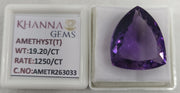 19.20/CT Natural Amethyst Gemstone with Govt. Lab Certificate